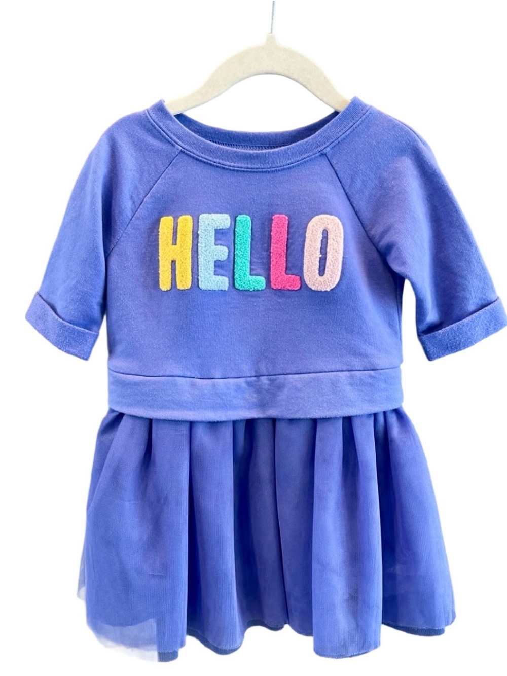Girls Sweatshirt Tulle Dress Bundle, Floral, Hello, And Do What Makes You Happy.